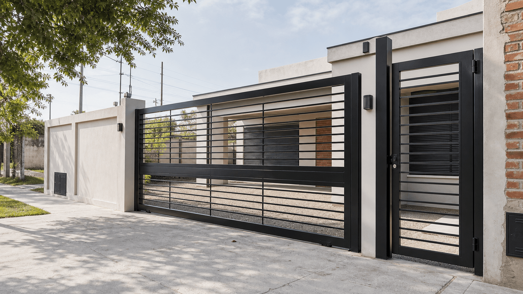 Portón de acceso a medida fabricado por LC Herrería para Berazategui
